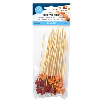 R & M International 5-inch Fall Cocktail Picks 25-pack In Brown