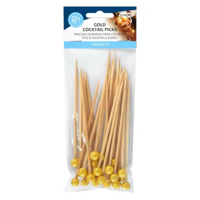 R & M International 5-inch Gold Cocktail Picks 25-pack