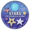 R & M International 5 Piece Star Shape Cookie Cutter Set With Storage Tin In Silver