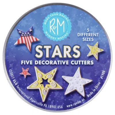 R & M International 5 Piece Star Shape Cookie Cutter Set With Storage Tin In Orange