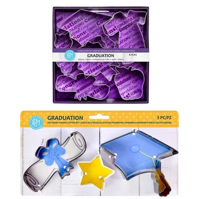 R & M International 9 Piece Graduation Cookie Cutter Bundle In Multi