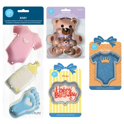 R & M International Baby Cookie Cutters, Set Of 8 In Silver