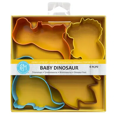 R & M International Color Dinosaur 4 Piece Cookie Cutter Set In Yellow
