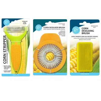 R & M International Corn Desilker And Stripper Kitchen Tool Set In Yellow