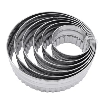 R & M International Double Sided Biscuit Cutter, Fluted & Round, Stainless