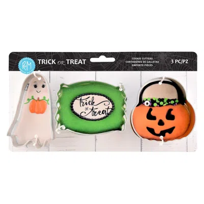 R & M International Halloween 3 Piece Cookie Cutter Set With Candy, Pumpkin, And Ghost In Multi