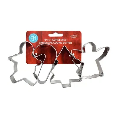 R&m International Llc Christmas 4-in-1 Cookie Cutters In Silver