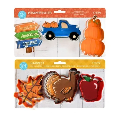 R&m International Llc Fall And Thanksgiving 6-pc. Cookie Cutter Bundle In Silver