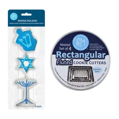 R&m International Llc Jewish Holiday 7-pc. Cookie Cutter Bundle In Silver