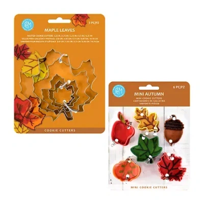 R&m International Llc Leaf 11-pc. Cookie Cutter Bundle In Silver