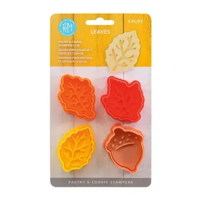 R&m International Llc Leaves 4-pc. Pastry And Cookie Stamper In Multi