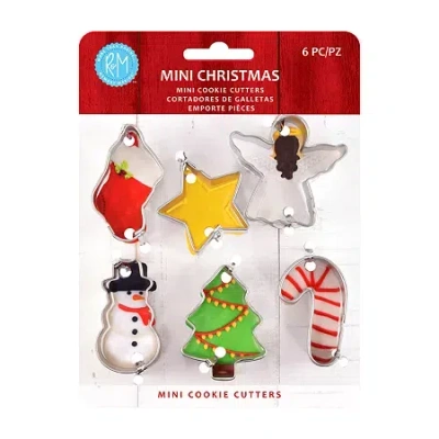 R&m International Llc Mini Christmas 6-pc. Cookie Cutters In Silver