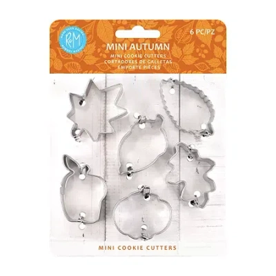 R&m International Llc Mini Leaf 6-pc. Cookie Cutters In Silver