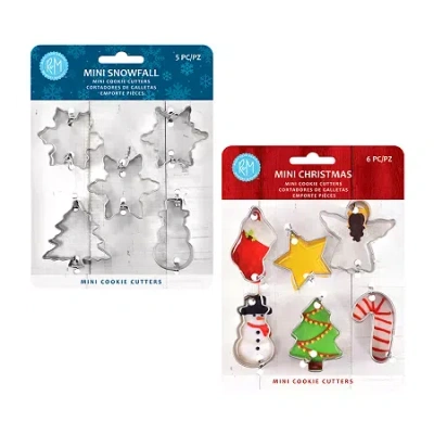 R&m International Llc Snowfall Christmas Mini 11-pc. Cookie Cutter Bundle In Silver