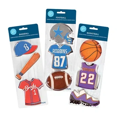 R&m International Llc Sports 9-pc. Cookie Cutter Bundle In Silver