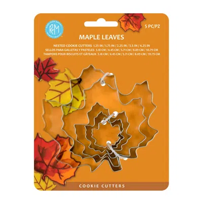 R & M International Maple Leaf 3 Piece Cookie Cutter Set In Silver
