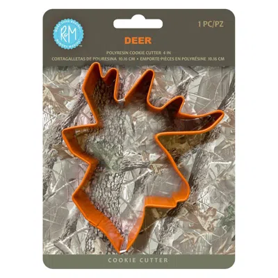 R & M International Polyresin Coated Deer Head 4-inch Cookie Cutter, Orange