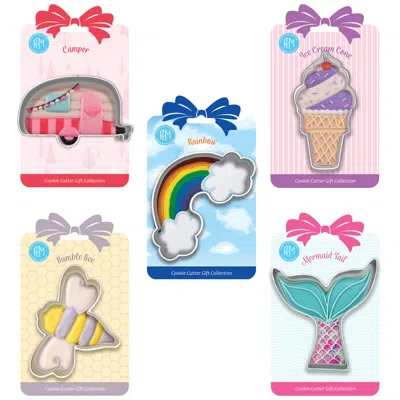 R & M International Rainbow/bee/mermaid/camper/ice Cream Cookie Cutter Set In Silver