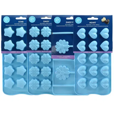 R & M International Silicone Candy Making Mold, 4 Piece Set In Blue