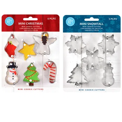 R & M International Snowfall/christmas Mini Cookie Cutters, Set Of 11 In Multi