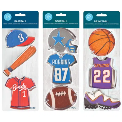 R & M International Sports Cookie Cutters 9 Piece Set In Silver