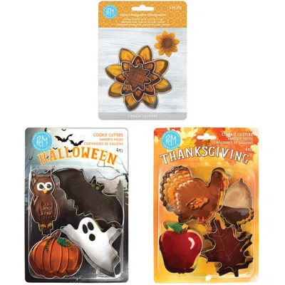 R & M International Thanksgiving And Halloween Fall 11 Piece Cookie Cutter Set In Silver