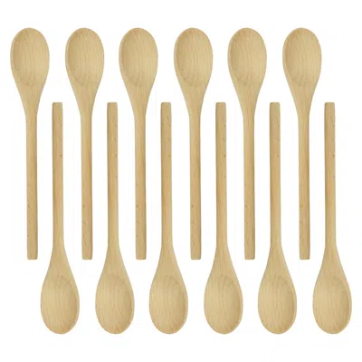 R & M International Wooden Spoon, 8 Inch, Pack Of 12 In Brown