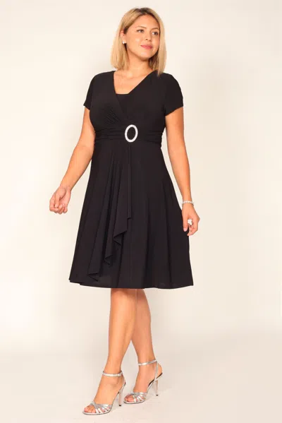 R & M Richards 1149p Short Petite Cocktail Dress In Black