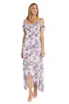 R & M Richards 1240 Formal Floral Print High Low Dress In Multi
