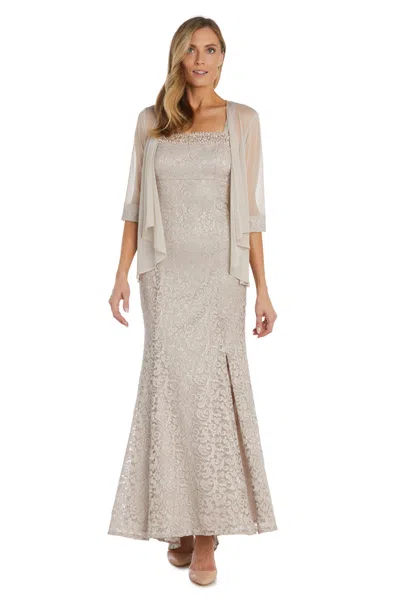 R & M Richards 1241 Long Formal Mother Of The Bride Jacket Dress In White