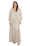 R & M Richards 1241w Long Formal Plus Size Dress In Neutral
