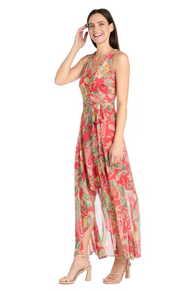 R & M Richards 1246p Printed High Low Petite Cocktail Dress In Multi