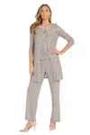 R & M Richards 1351 Formal Mother Of The Bride Jacket Pant Suit In Gray