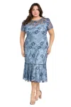 R & M Richards 1778w Plus Size Midi Floral Cocktail Dress In Multi