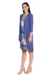 R & M Richards 1807p Two Piece Short Petite Printed Dress In Blue