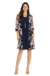 R & M Richards 1883 Mother Of The Bride Short Cocktail Jacket Dress In Multi