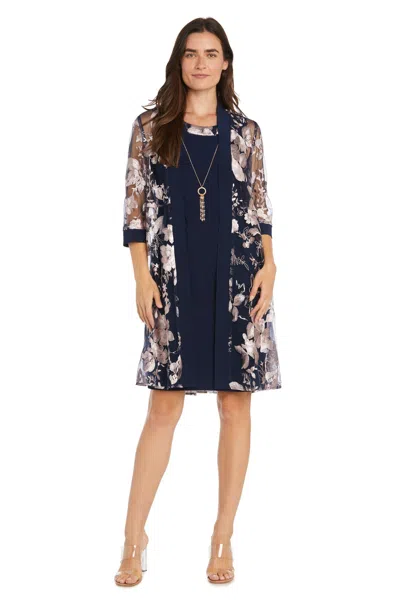 R & M Richards 1883 Mother Of The Bride Short Cocktail Jacket Dress In Multi