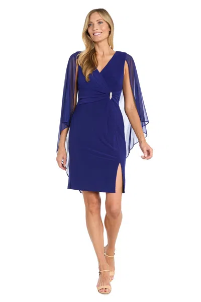 R & M Richards 1920a Short Cocktail Caplet Dress In Blue