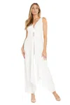 R & M Richards 1950 Long Formal Pant Jumpsuit In White