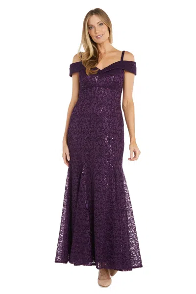 R & M Richards 2047 Long Mother Of The Bride Dress In Purple