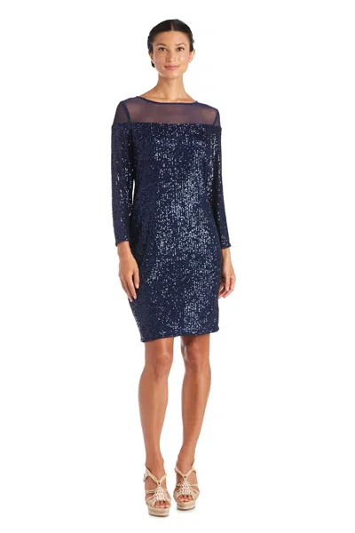 R & M Richards 2428 Short Mother Of The Bride Dress In Blue