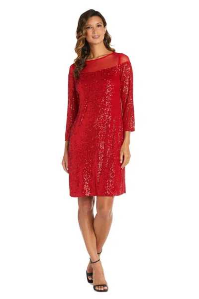 R & M Richards 2428p Short Petite Cocktail Dress In Red