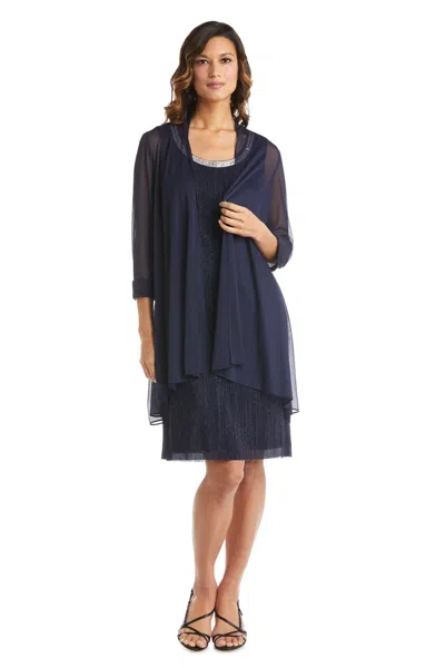 R & M Richards 2583 Short Mother Of The Bride Dress In Blue