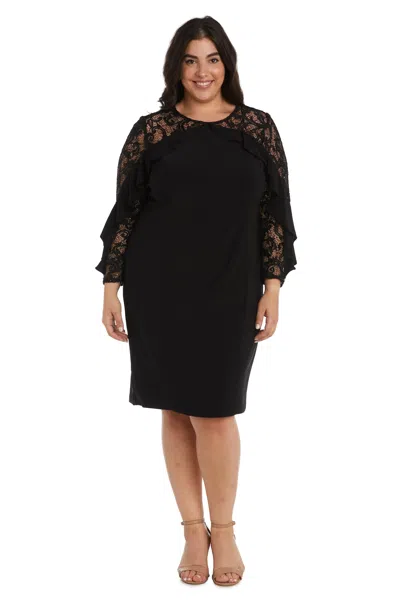 R & M Richards 2679w Short Plus Size Cocktail Dress In Black