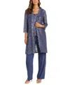 R & M Richards 3-pc. Sequined Lace Pantsuit & Jacket In Cadet