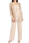 R & M Richards 3-piece Evening Pant Set In Gold In Gold