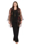 R & M Richards 3152w Long Plus Size Formal Mother Of The Bride Pant Suit In Black