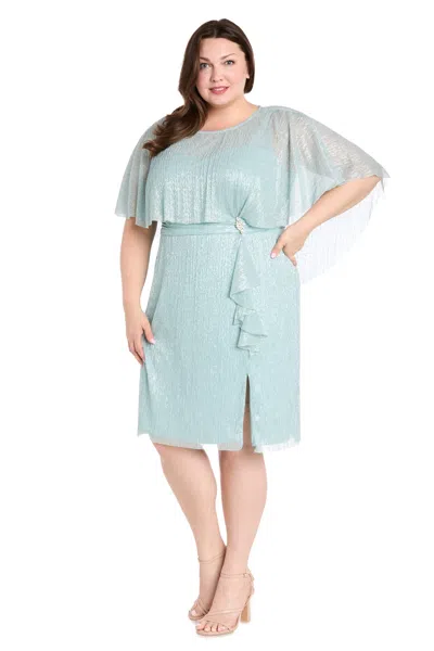 R & M Richards 3195w Short Cocktail Plus Size Caplet Dress In Green