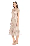 R & M Richards 3218p Short Floral Petite Mother Of The Bride Midi Dress In Multi