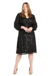 R & M Richards 3250w Short Sequin Cocktail Plus Size Dress In Black